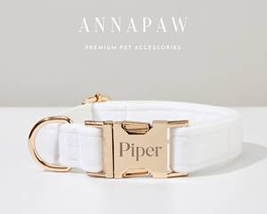 Ensemble tactique personnalisé de style Veet blanc solide, ensemble pour chiots fait à la main, laisse fantaisie, noeud papillon pour cadeau de mariage, collier de chien gravé - Product Image 2