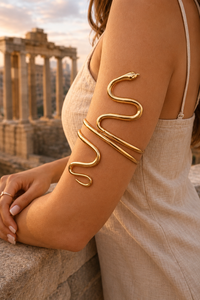 Anarta Exim <b>Gold</b> Snake Arm Cuff <b>Bracelet</b> <b>Adjustable</b> Brass Serpent Upper Arm Statement Boho Jewelry for Women - Product Image 2
