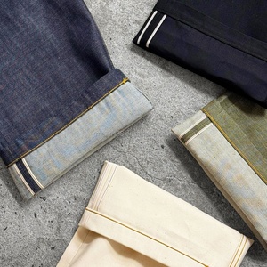 Jeans vierges en gros pour hommes, personnalisables, en denim japonais selvedge brut original, 100% coton, coupe baggy - Product Image 2