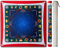 Tapis de Mahjong Américain de Luxe FuYi en Gros pour Noël, Taille Standard, Pliable, Écologique, en Caoutchouc Durable, Portable, pour le Divertissement