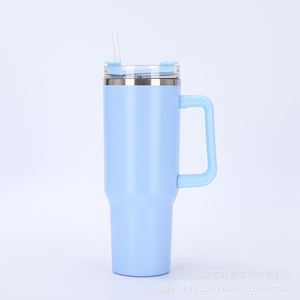 <b>40oz</b> H1.0 <b>Handle</b> Travel Car <b>Tumbler</b> Vacuum Mug Lid Straw Non-Slip Base OEM ODM Custom Color - Product Image 2