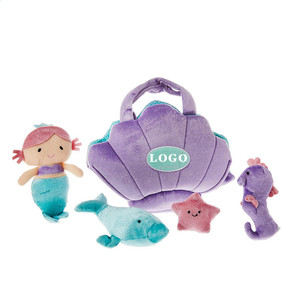 Set di Peluche a Tema Marino: Tartaruga, Stella Marina, Sirena Cartoon in Morbido Peluche e Imbottitura in Cotone PP, Pesce Personalizzato - Product Image 1