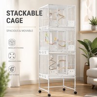Cage à oiseaux en métal de luxe Chiu Star Parrot, style villa, pour bourcs, parakeets, cockatiels, cage de reproduction à double étage