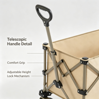 Chariot de camping pliable et portable pour pique-nique, marché, courses et transport extérieur