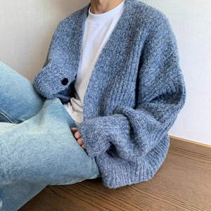Cardigan in Seta a Maniche Lunghe Tonal con Collo a O, Spessore Standard, Traspirante, da Uomo, Trendy, per Autunno - Product Image 3