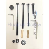 Vis à six pans creux M14.5 en acier oxydé noir, 30, 35, 95, 115 mm, avec filetage grossier M6, vis Chicago pour meubles et bois