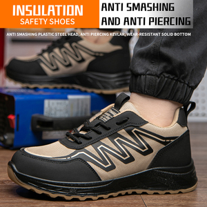 Zapatos de Seguridad Personalizados con Logotipo, para Hombre, con Puntera de Material Compuesto, Resistentes al Desgaste, Suela de PU de Doble Densidad, Parte Superior de Malla Transpirable, con Detalles Metálicos - Product Image 3