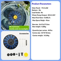 Fontaine solaire OTHC 14S fabriquée en usine à Guangdong, directement de l'usine, OEM/ODM, étanche, pour bain d'oiseaux, bassin de jardin, extérieur