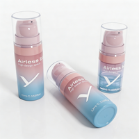 Flacon pompe sans air en PP pour lotion, crème, sérum et shampoing - Distributeur de voyage cylindrique lisse
