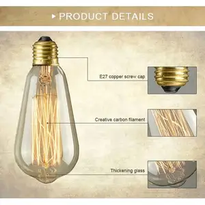 Fabrika satış kapalı E14 E12 E26 E27 hafif Led ampuller A60 Led filament ampuller Vintage lamba Retro 2W 4W 6W 8W