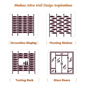 Moderni portabottiglie in metallo Custom vetrate <span class=keywords><strong>a</strong></span> parete sistemi di visualizzazione del vino per case ristoranti e bar - Product Image 5
