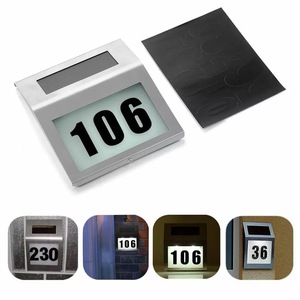Plaques de numéro de porte Led Street Power Light Sign Hotel Door Address <span class=keywords><strong>Plaque</strong></span> House Number Outdoor Waterproof Solar Lights - Product Image 2