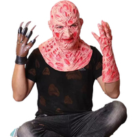 Carnaval Halloween Réaliste Adulte Partie Freddy Krueger Latex Masque Effrayant Costume Horreur Capuche Gants rétro Halloween masques