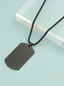 Nouveau <span class=keywords><strong>collier</strong></span> pendentif en acier inoxydable style <span class=keywords><strong>militaire</strong></span> hip-hop pour hommes et femmes, avec plaque d'identification nominative - Product Image 2