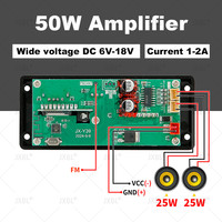 Amplificateur 25W 12V stéréo carte décodeur MP3 mains libres 50W Bluetooth 5.0 sans fil voiture USB lecteur Mp3 TF emplacement pour carte AUX FM enregistrement