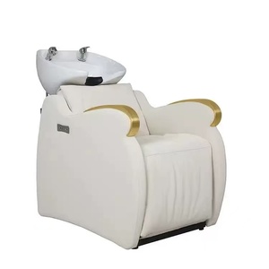 Estación de Lavado de Cabello Profesional Ajustable para Barbería y Salón de Belleza, Silla de Champú Eléctrica con Tazón de Cerámica - Product Image 1