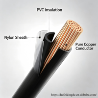 Cable THHN THWN de 10, 12 y 14 AWG, conductor de cobre trenzado, aislamiento de PVC y revestimiento de nailon, cable eléctrico
