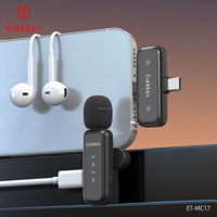Micrófono inalámbrico Earldom Lavalier, mini micrófono de solapa para transmisiones en vivo, grabación de videos, entrevistas de programas, enseñanza en video