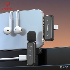 Micrófono inalámbrico Earldom Lavalier, mini micrófono de solapa para transmisiones en vivo, grabación de videos, entrevistas de programas, enseñanza en video - Product Image 5