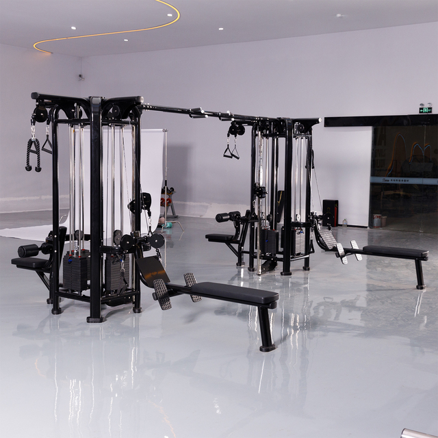 Multi-Functional Trainer Strength Machine Gym Equipment with Metal Construction Functional 8 Station