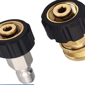 High Pressure <b>Washer</b> <b>Copper</b> Connector M22 Adapter Quick Disconnect Water Gun Accessory Light Duty Brass Stainless Steel - Product Image 2