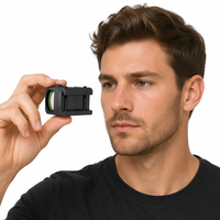 Mini viseur laser à point rouge en alliage d'aluminium noir, grossissement 1x, lentilles entièrement multicouches, étanche et antichoc