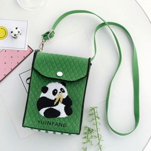 Cute <strong>Panda</strong> Secret Button Mini Knitted Mini Mobile Phone Pouch Cross Body Handbag Travel <strong>Bag</strong> - Product Image 2