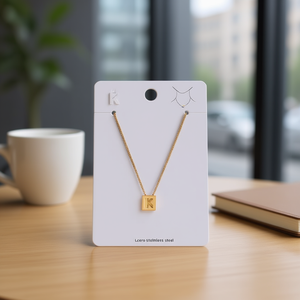 Collier en acier inoxydable avec pendentif lettre K plaqué or, bijou unisexe tendance, cadeau - Product Image 2