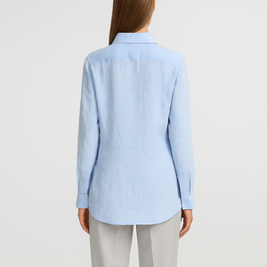 Áo sơ mi vải lanh dài tay tùy chỉnh, áo blouse vải lanh cotton cho nữ - Product Image 2