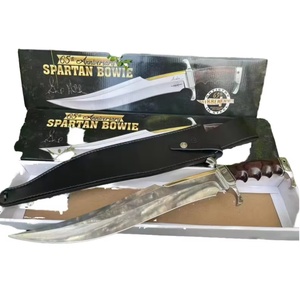 มีดต่อสู้แบบปรับแต่งได้ ใบมีดสแตนเลสคุณภาพสูง ปลายแบบคลิปพอยต์ ขอบตรง DIY ด้ามไม้แบบอุตสาหกรรม - Product Image 2