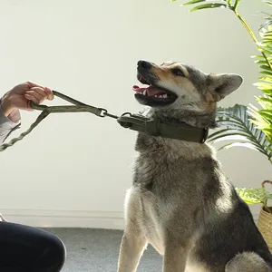 Großhandel Hochwertige Hochleistungs-Metalls chnalle Haustier Hund Trainings halsband Großes Hunde halsband und Leine Set Taktisches Hunde halsband - Product Image 6