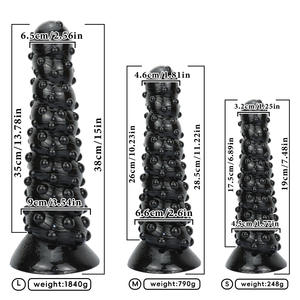 Plug anal géant en PVC à ventouse, extra large, fileté, pour stimulation du point G, avec picots pour la zone postérieure féminine, et perles de traction pour hommes gays - Product Image 4