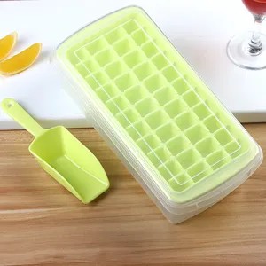 Ice Cube Tray With Lid And Bin, 44 Silicone Ice Tray, Flexible Safe Ice Cube  Molds Comes With Ice Container, Scoop And Cover