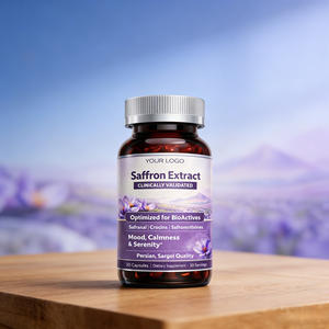 Özel Marka Organik Safran Ekstresi Antioksidan Takviyesi GMP Sertifikalı Yetişkinler İçin Sakinlik ve Odaklanma Vegan Kapsülleri - Product Image 2
