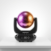 Marslite Projecteur de Scène à Tête Mobile avec Boule Disco Rotative en Verre pour DJ, Fêtes, Bars, Boîtes de Nuit et Événements
