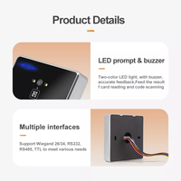 Lecteur d'accès par code QR haute performance, lecteur de carte d'identité, lecteur de carte RFID, Wiegand RS232 RS485