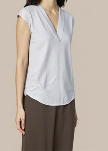 Blusa sin mangas de algodón para mujer, con cuello en V, estilo cruzado y lazo, casual, de ajuste regular, para primavera y verano, de color liso, transpirable y de secado rápido. - Product Image 6