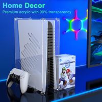 Protecteur de console de jeu PS5 Set de bouchons anti-poussière en silicone Organisateur de couverture anti-poussière en acrylique Cadeau Console d'édition de disque numérique