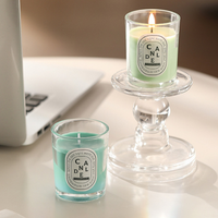Bougie en cire végétale parfumée sans fumée, style nordique, pot en verre, luxe minimaliste, style Ins, décoration d'intérieur, cadeau idéal pour anniversaire et fêtes, best-seller