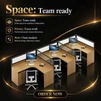 Bureau d'ordinateur en forme de L pour le télétravail avec cloison, poste de travail modulaire extensible et convertible en bois moderne pour centre d'appels