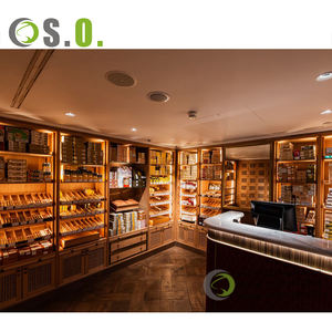 Professional Luxury Cigar Store Display Rack Design Wooden Cigar Humidor Cabinet - Product Image 5