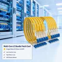 Kabel Patch Fiber Optik Aktif LC/UPC Bundle Multi-Core SM LSZH dengan Jumlah Inti yang Dapat Disesuaikan untuk Jaringan Akses FTTH 1m-100m