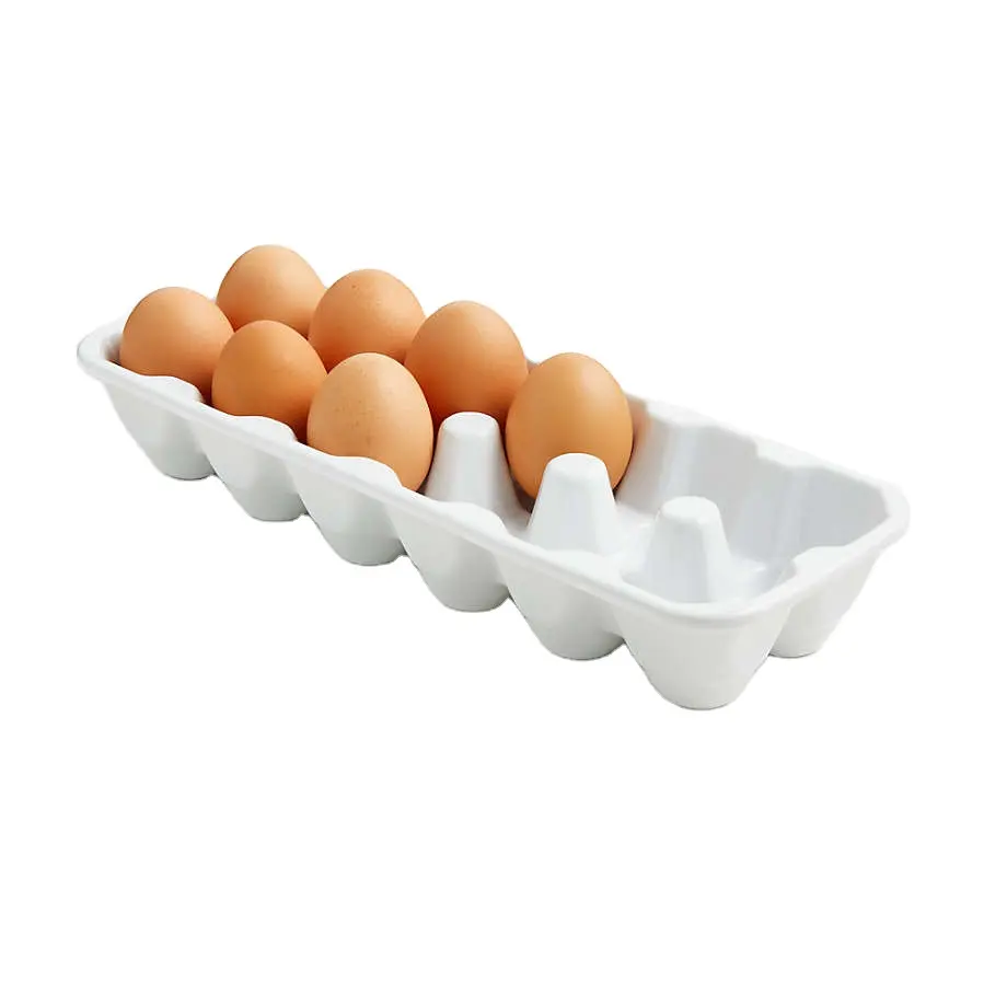 Caisson à œufs en céramique émaillée blanche moderne pour réfrigérateur