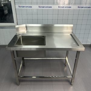 Victory อ่างล้างจานสแตนเลสแบบเดี่ยวพร้อมท่อระบายน้ำอุปกรณ์ครัวอ่างละลายน้ำแข็งสำหรับห้องแล็บผลิตจากจีน - Product Image 1