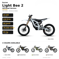 Moto tout-terrain électrique Surron Light Bee X 2 2026, 24 kW, haute performance, en stock