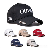 Casquette de golf en coton et élasthanne, casquette de baseball extensible, 6 panneaux, respirante, chapeau de soleil, logo personnalisé, multicolore, fabrication OEM
