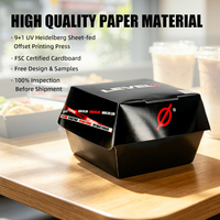 Emballages pour hamburgers à emporter, biodégradables, jetables, pour sandwichs, hamburgers, frites, nourriture, taille personnalisée, couleur personnalisée