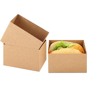 Özel Kraft Kağıt Sandviç Kutuları Paket Servis Kapları Sandviç Kek Kutuları Mini <span class=keywords><strong>Burger</strong></span> Kutuları Tost Donut Burgerler için - Product Image 1