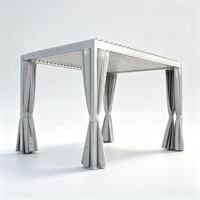 Pergola à lames orientables en aluminium thermolaqué, toit rigide imperméable, abri solaire pour jardin