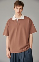 Camiseta de Algodón Grueso de Lujo para Hombre, de Alta Calidad, Silenciosa, Holgada, con Hombros Caídos, Manga Corta, Estilo Minimalista